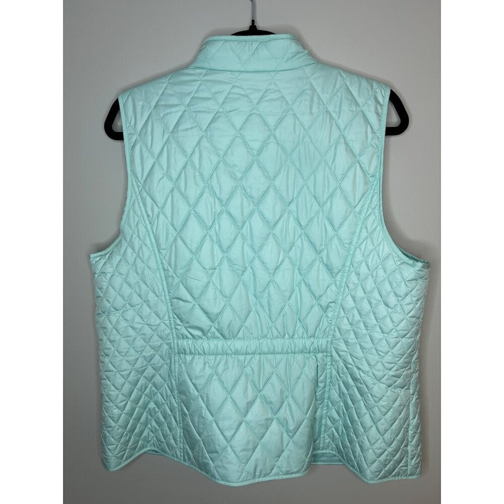 Talbots Blue full zip quilted layering vest Women's Sz Small - Picture 3 of 8